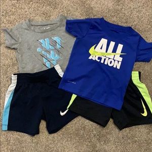 Toddler Nike shorts and shirt sets